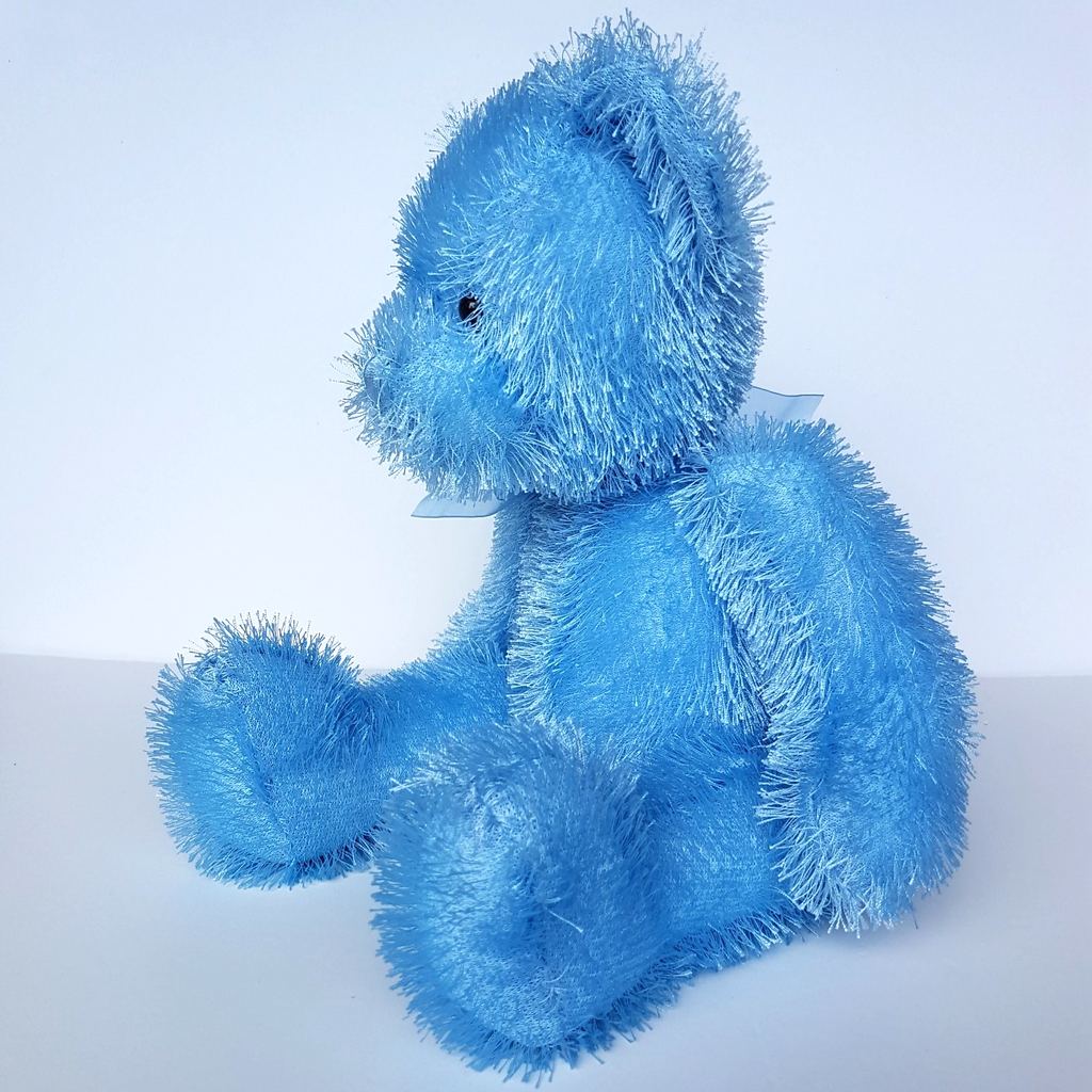 Soft Cuddles CANDY BLUE Teddy Bear 35cm Plush Soft Toy Stuffed Animal Bow Floppy4