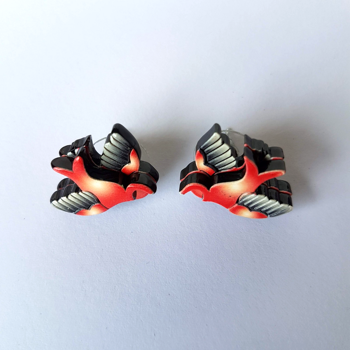 Erstwilder BETTY & BO SPARROW Red Bird Earrings Louisa Camille 2013 Stud 300-5001