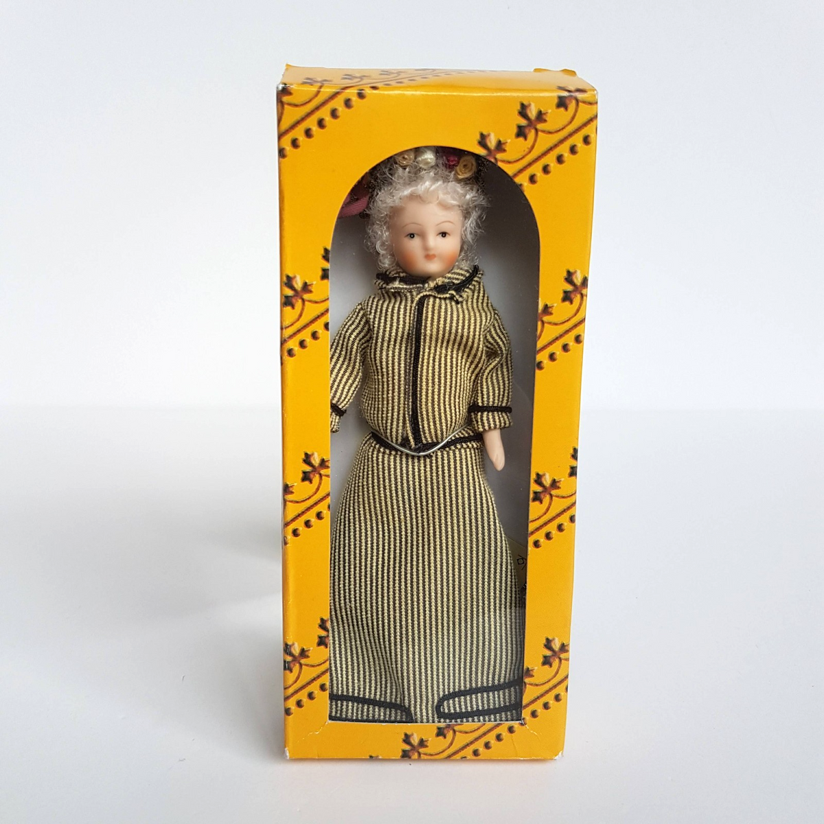 Del Prado Doll House VICTORIAN LADY Doll Woman Stripe Dress BOX Collectible Toy0