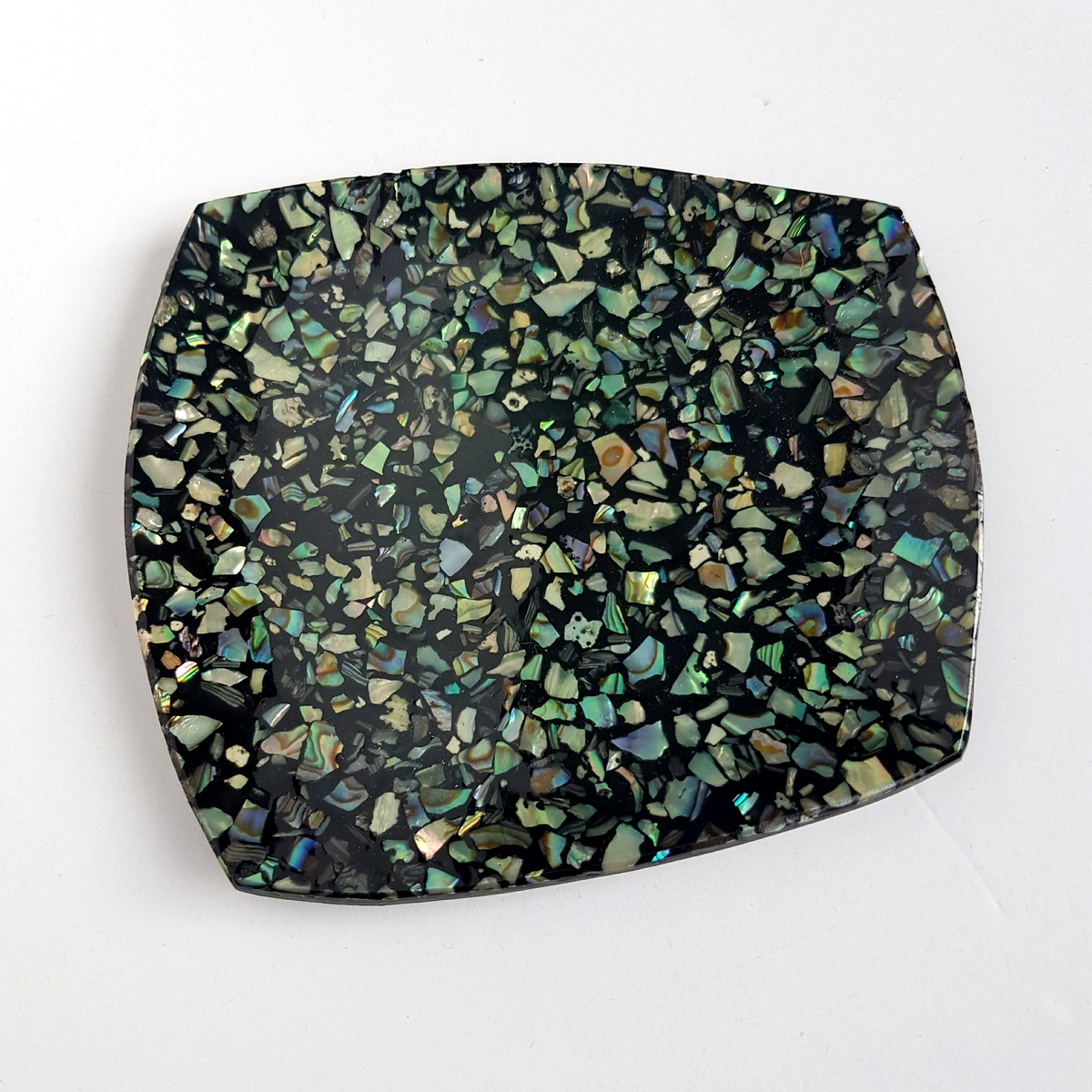 Vintage Genuine PAUA SHELL Small 11cm Flat Shallow Decorative Plate New Zealand0