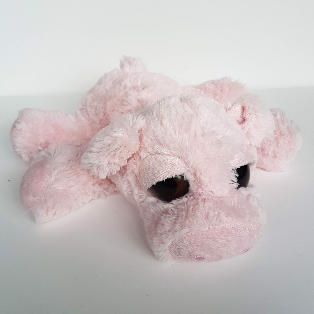 Paceko Trade LAYING PINK PIG Stuffed Animal 27cm Soft Toy Floppy Big Eyes Cuddly0