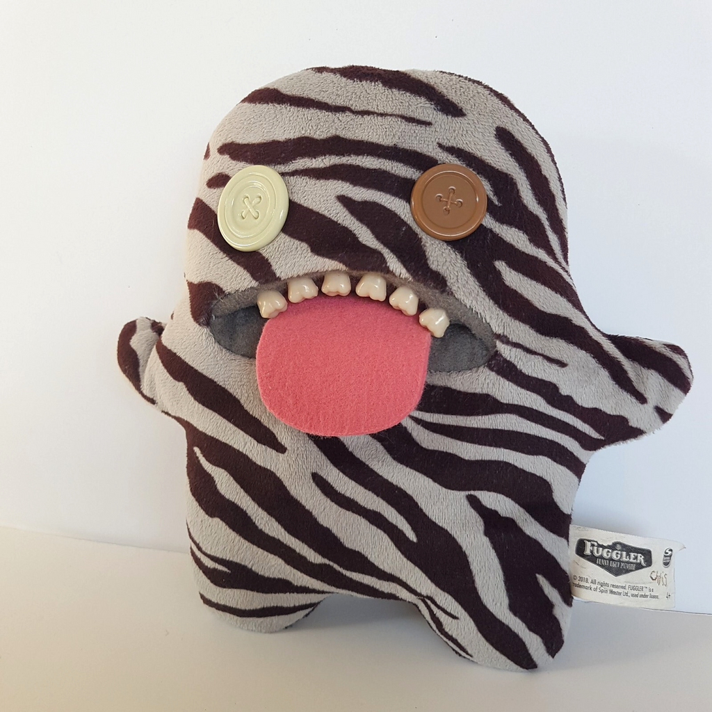 Fuggler OOGAH BOOGAH ZEBRA Funny Ugly Monster Plush Tongue Teeth Stripe Scary2