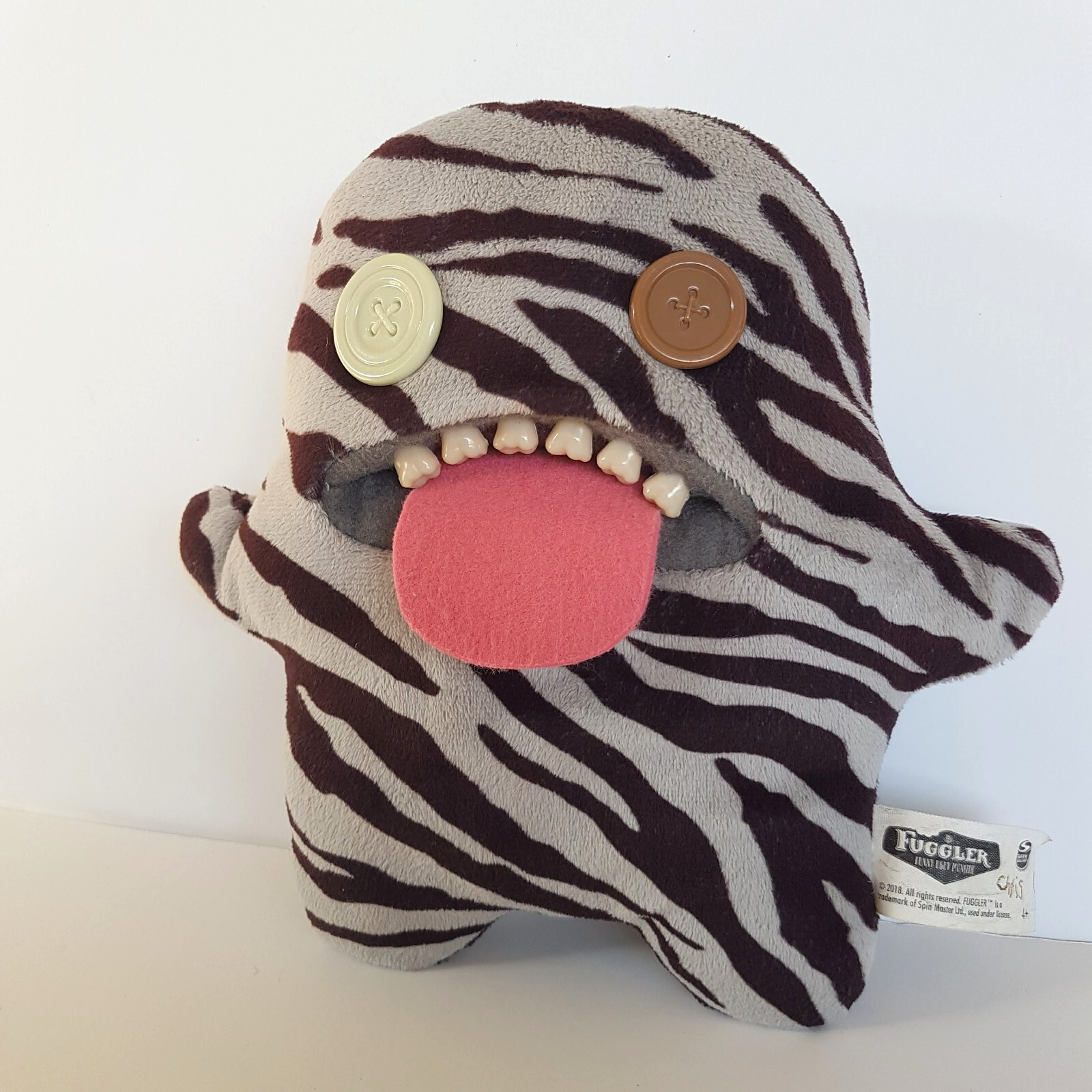 Fuggler OOGAH BOOGAH ZEBRA Funny Ugly Monster Plush Tongue Teeth Stripe Scary2