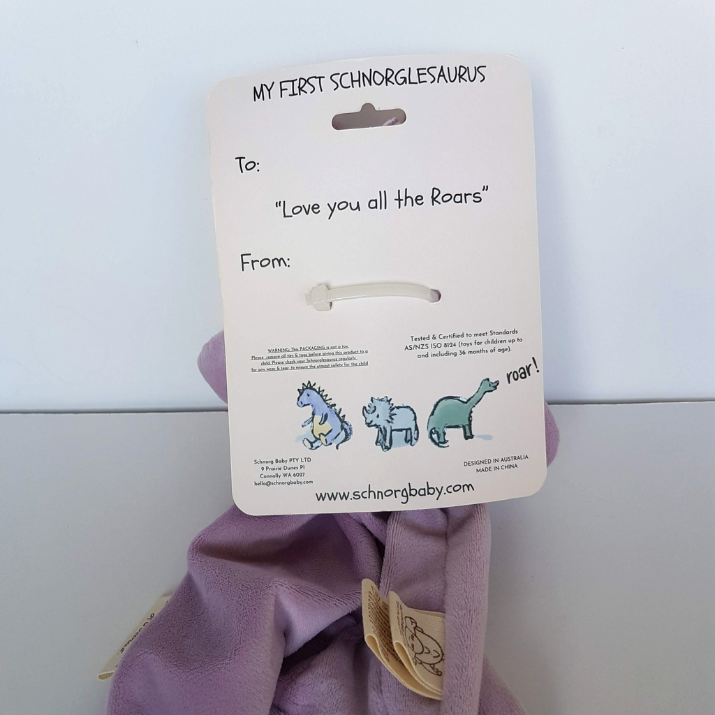 Baby Purple SCHNORGLESAURUS Dinosaur Lovey Comforter Security Blanket Soft Toy8