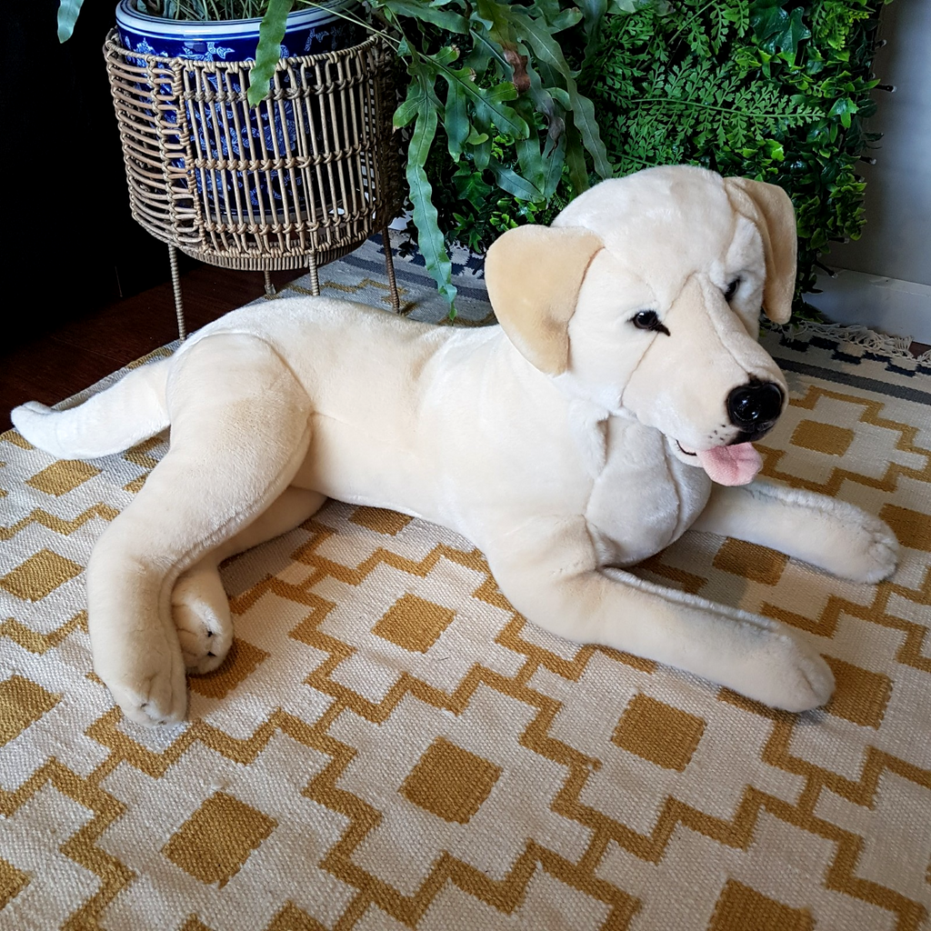 Bocchetta REALISTIC YELLOW LABRADOR DOG Jumbo Large 60cm Soft Toy Stuffed Animal0