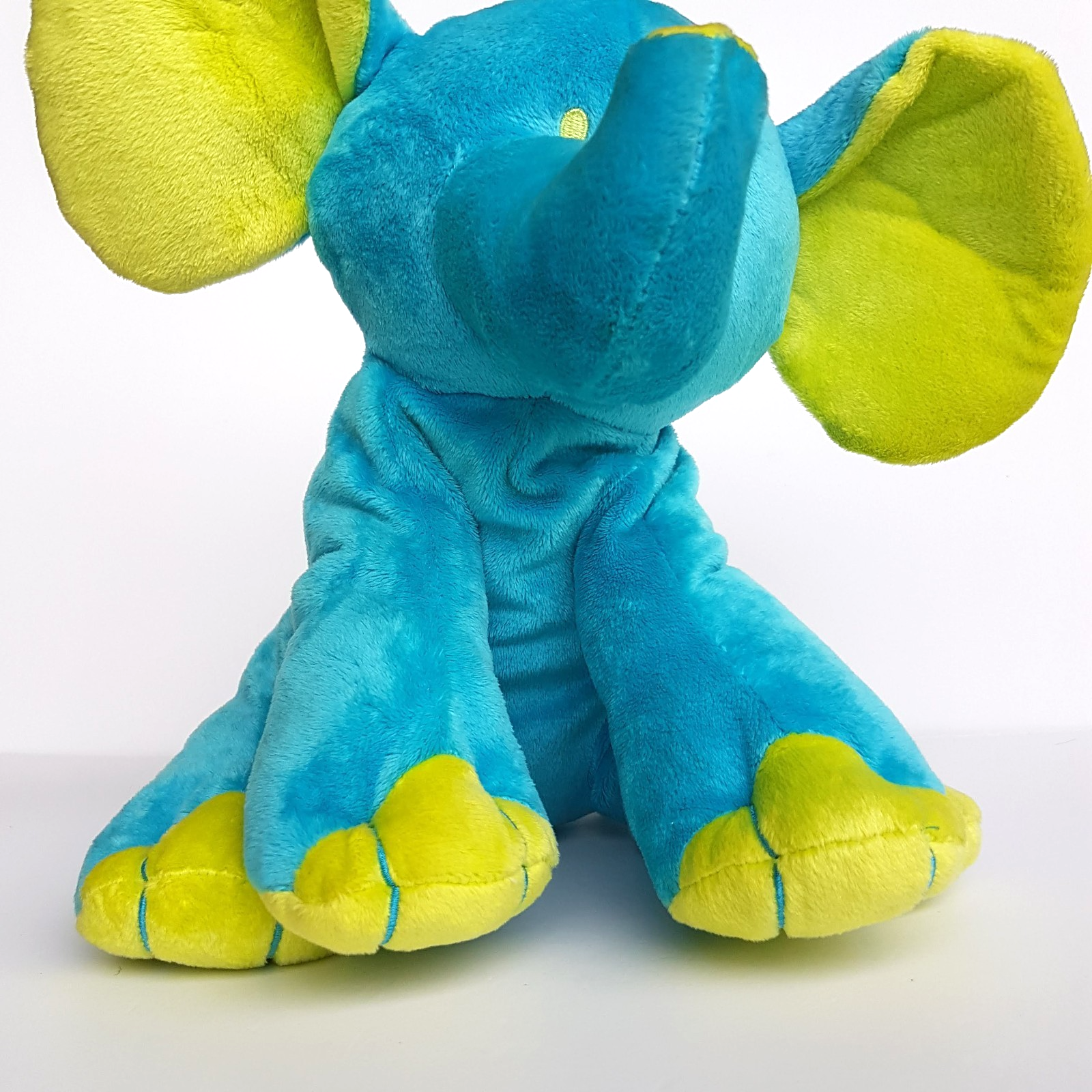 Teddy & Friends ELEPHANT Plush Blue Green Neon Soft Toy Stuffed Animal Floppy3
