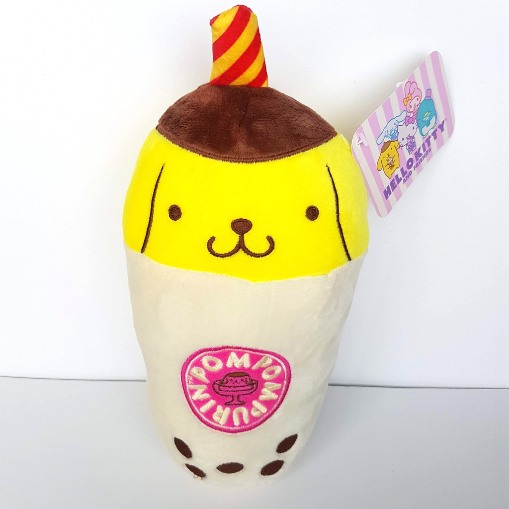 Hello Kitty POMPOMPURIN BUBBLE BOBA TEA Plush TAGS Stuffed Animal Soft Toy Food4