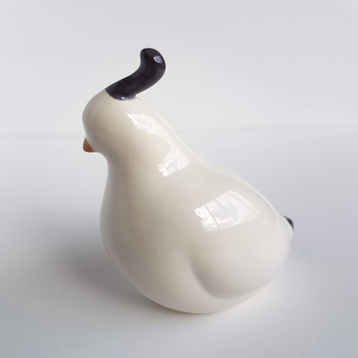 Glazed CERAMIC QUAIL BIRD Decorative Figure "Jillian" signed Neutral Home Decor4