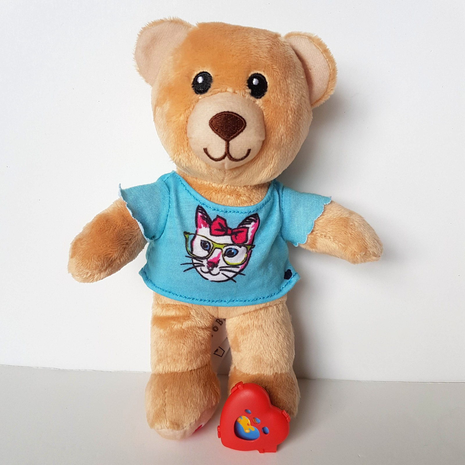 Build A Bear BUDDY SMALLFRY Teddy 19cm Cat T Shirt Stuffed Animal HEART inside0