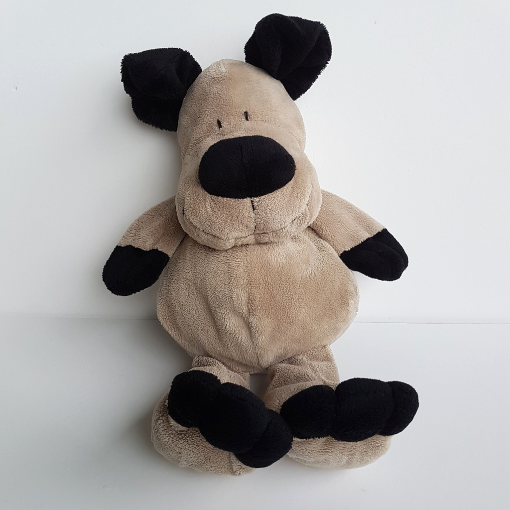 Cute FLOPPY BLACK GREY DOG Plush Soft Toy 35cm Cuddly Stuffed Animal Beanbag Toy0