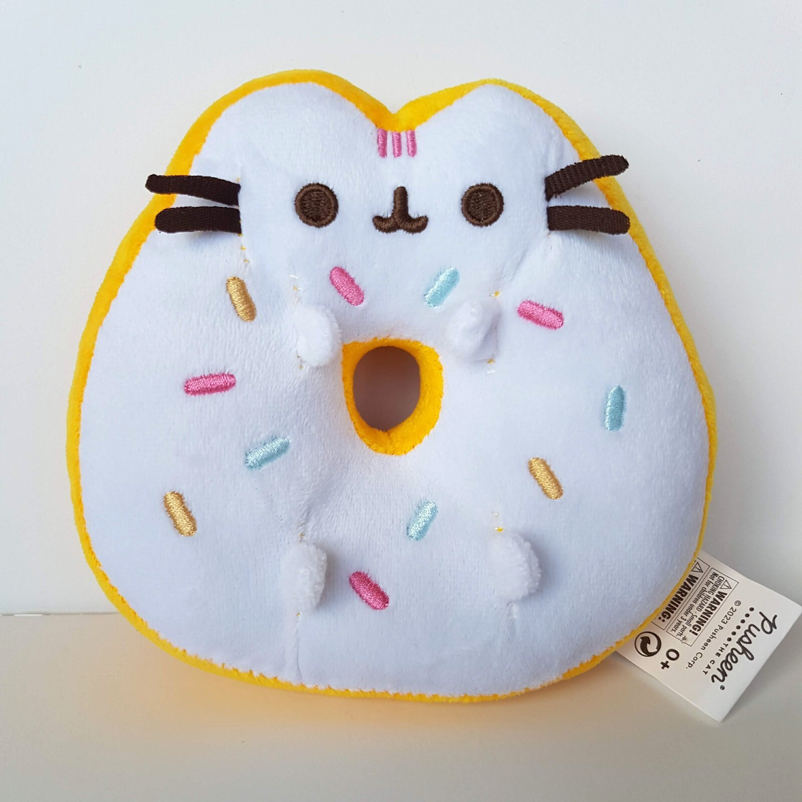 PUSHEEN DONUT Cat Plush Soft Toy Stuffed Animal 15cm White Frosting Sprinkles1