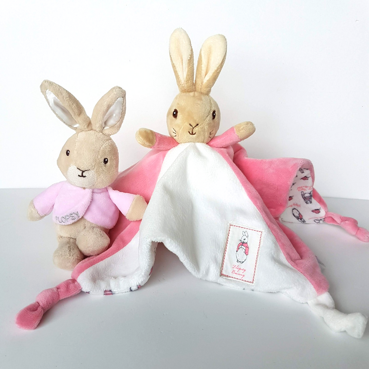 Peter Rabbit FLOPSY Lovey + Plush RATTLE Security Comforter Sleep Baby Soft Toy0
