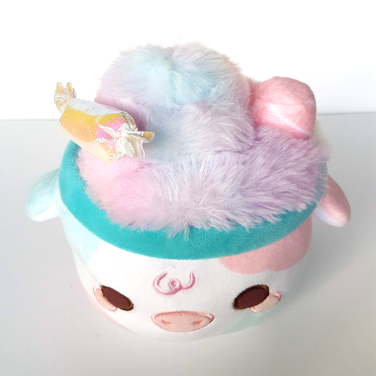 Cuddle Barn MOOSHAKE COTTON CANDY COW Plush 19cm Stuffed Animal Food Soft Toy1