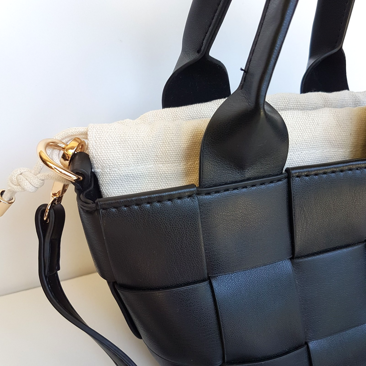 DECJUBA Weave Small Hand bag Shoulder Bag Women's Fashion Leatherlike Soft Touch3