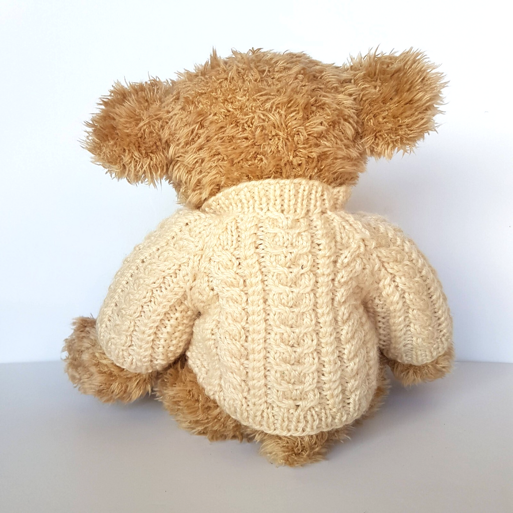 Russ ELLIOTT TEDDY BEAR Soft Toy Stuffed Animal 35cm Jumper Collectible Weighted8
