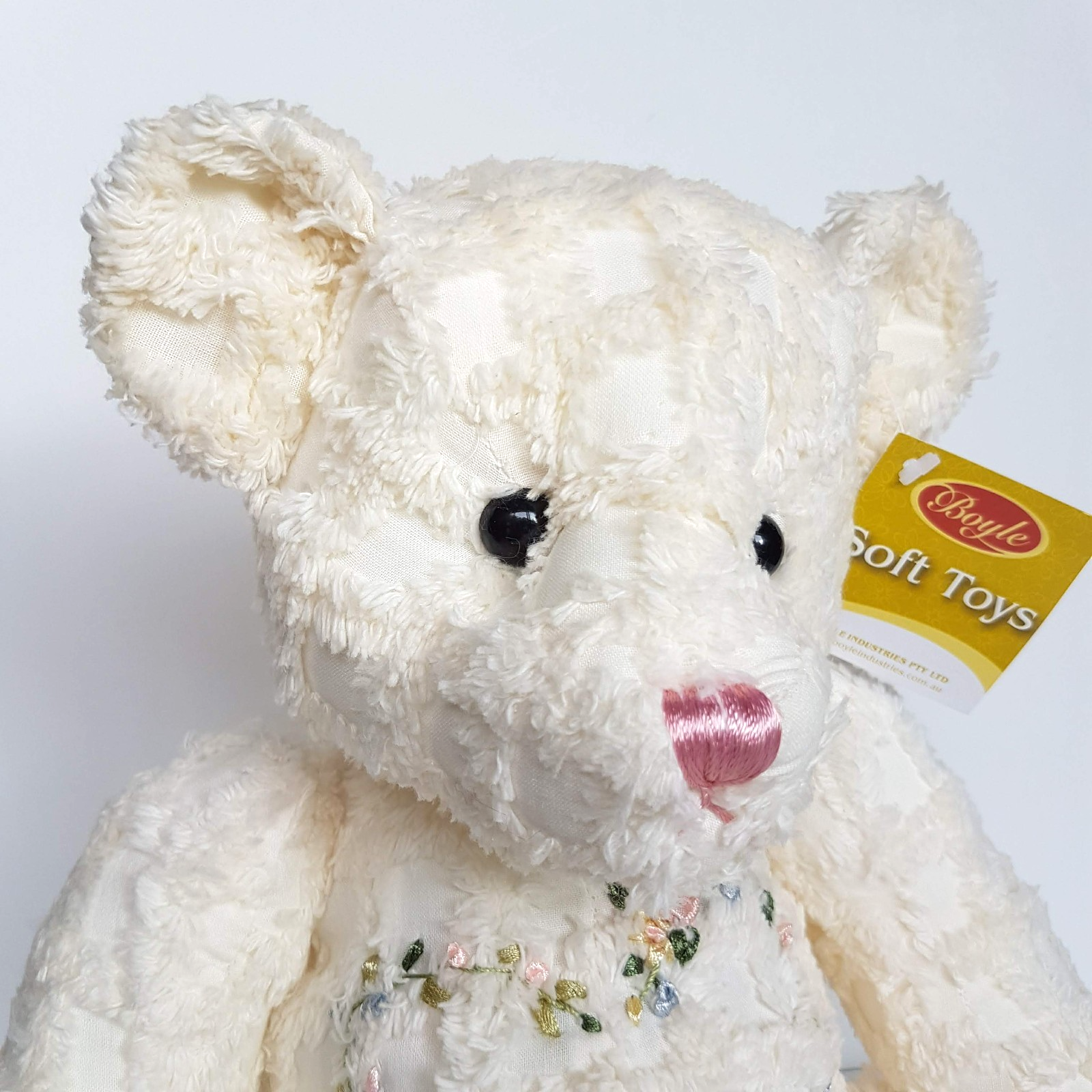 Boyle WHITE COUNTRY ROSE TEDDY BEAR Plush 40cm NEW TAGS Stuffed Animal Soft Toy1
