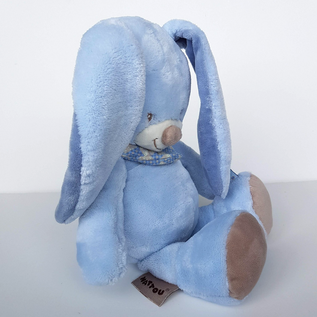 Nattou BLUE BUNNY RABBIT Plush Lovey 33cm Stuffed Animal Baby Soft Toy Pastel5