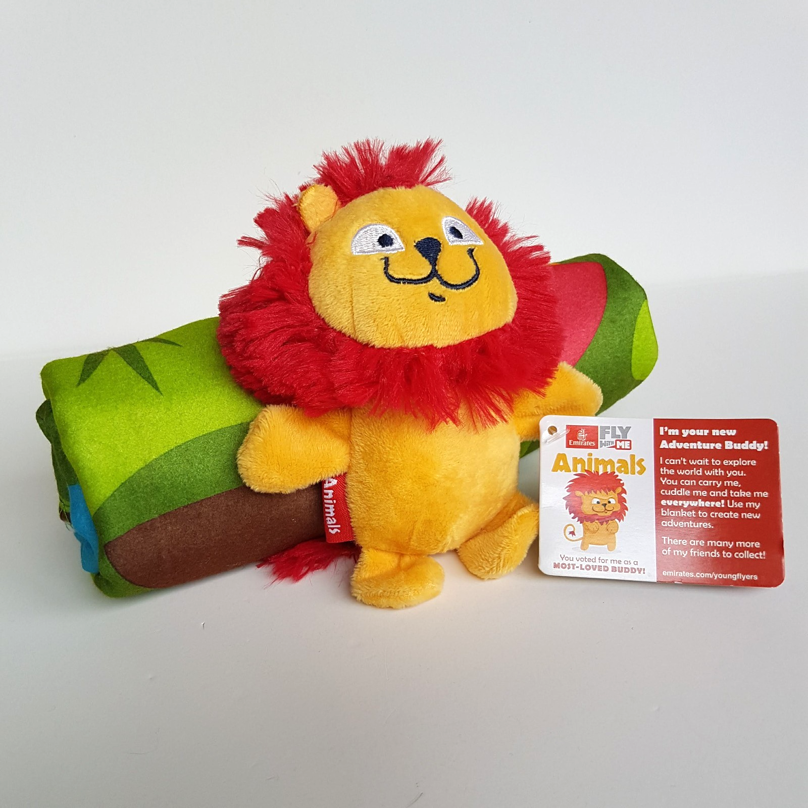 Emirates FLY WITH ME LION Plush Blanket TAG Kids Airline Stuffed Animal Soft Toy0