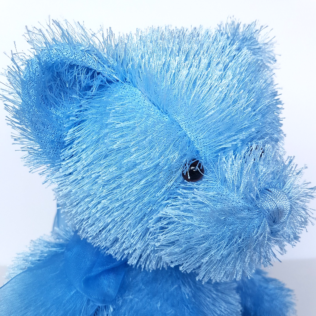 Soft Cuddles CANDY BLUE Teddy Bear 35cm Plush Soft Toy Stuffed Animal Bow Floppy1