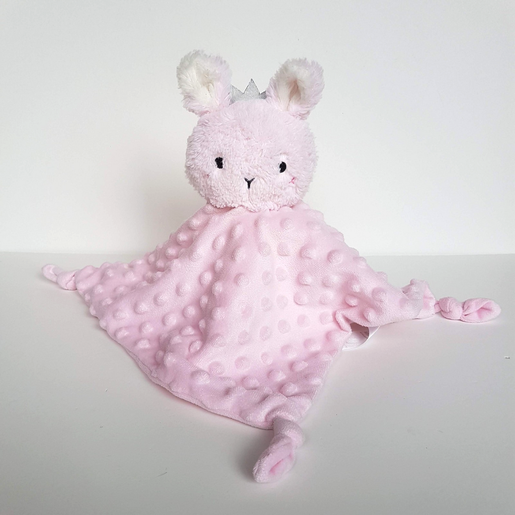 Kids & Co PINK BUNNY Plush Lovey Security Blanket Comforter Sleep Soft Toy Minky0