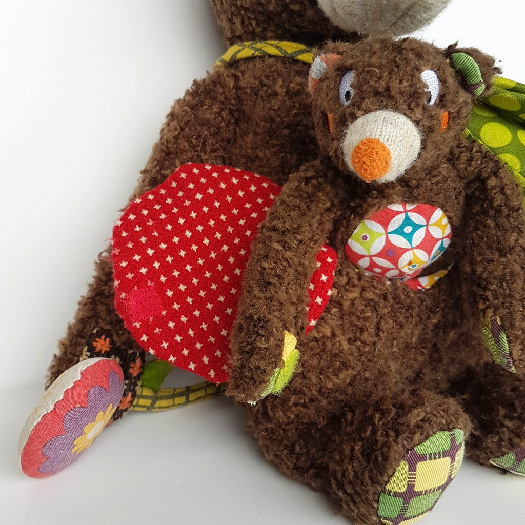 Ebulobo MUM & BABY BEAR Activity 37cm Plush Stuffed Animal Soft Toy Crinkle4