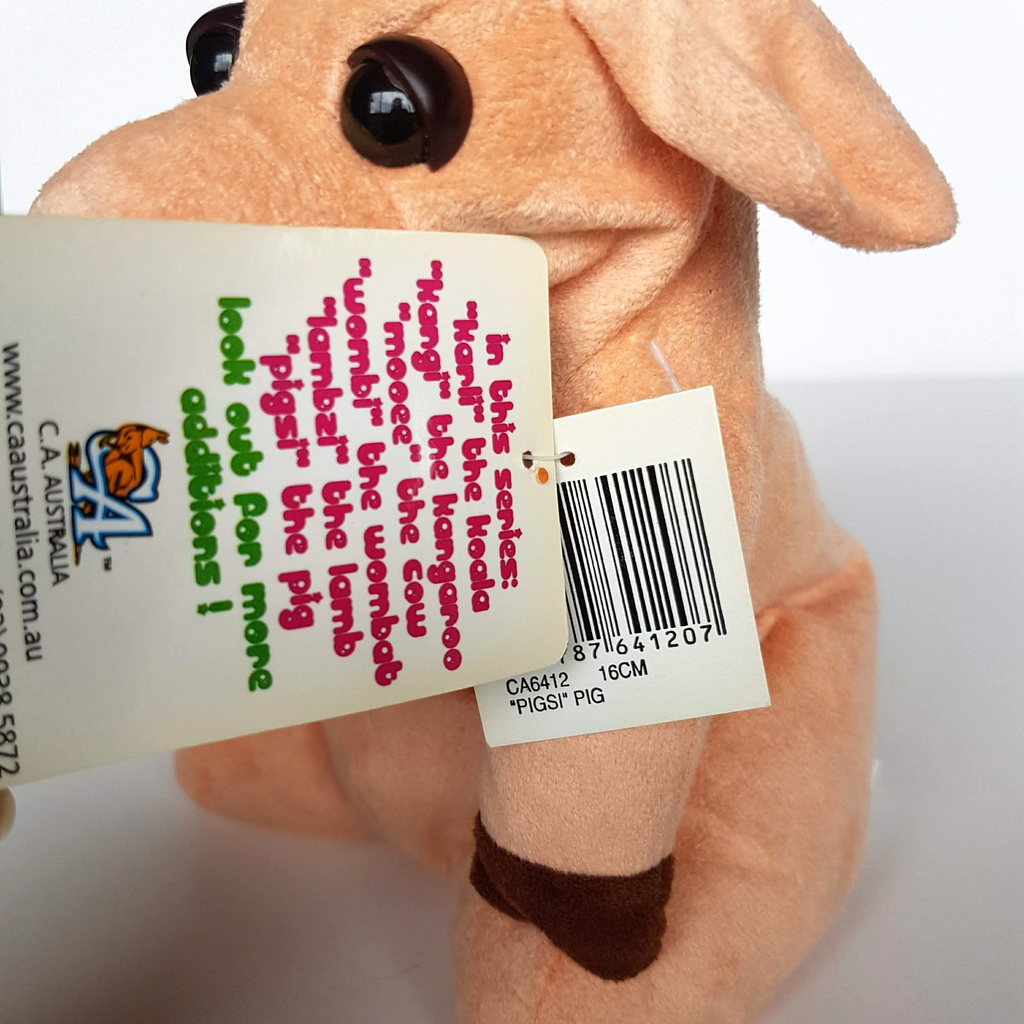 RARE CA Australia SLEEPY HEADS PIG Pigzi Plush 16cm Stuffed Animal Soft Toy8