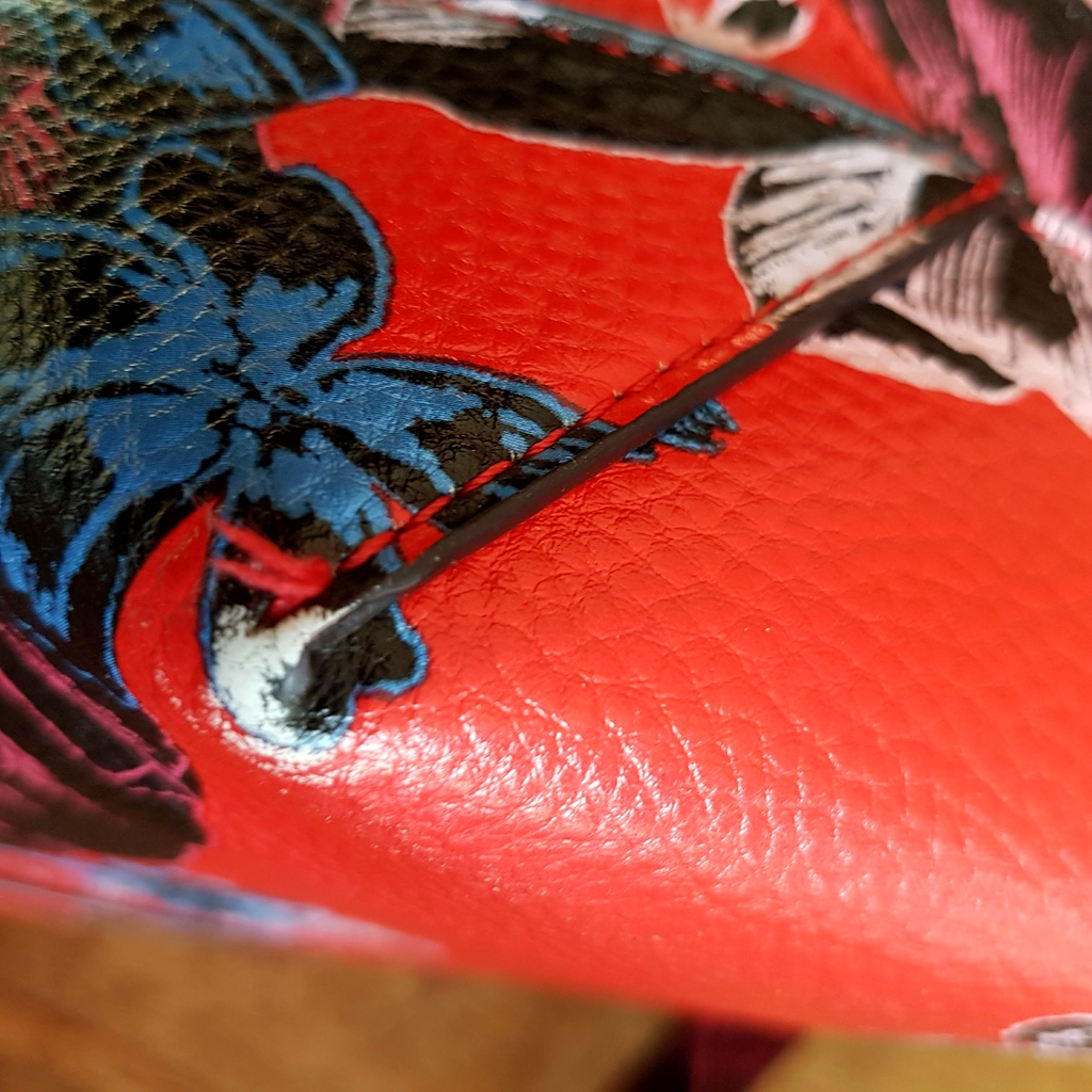 GUESS Red Floral Tote Bag Faux Leather Flowers Adjustable Strap Stylish Everyday16