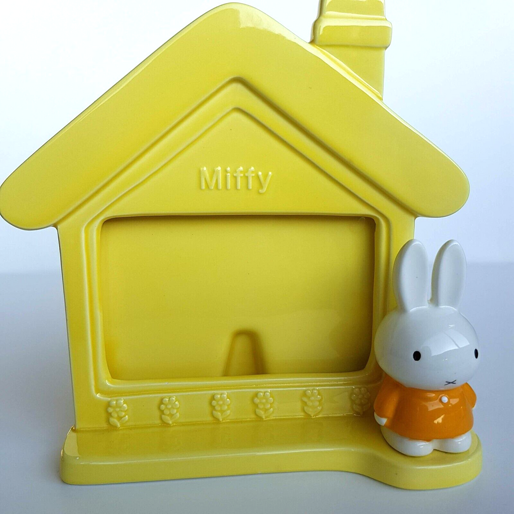 Genuine MIFFY Photo Frame Ceramic YELLOW Dick Bruna Picture Frame Rabbit Bunny2