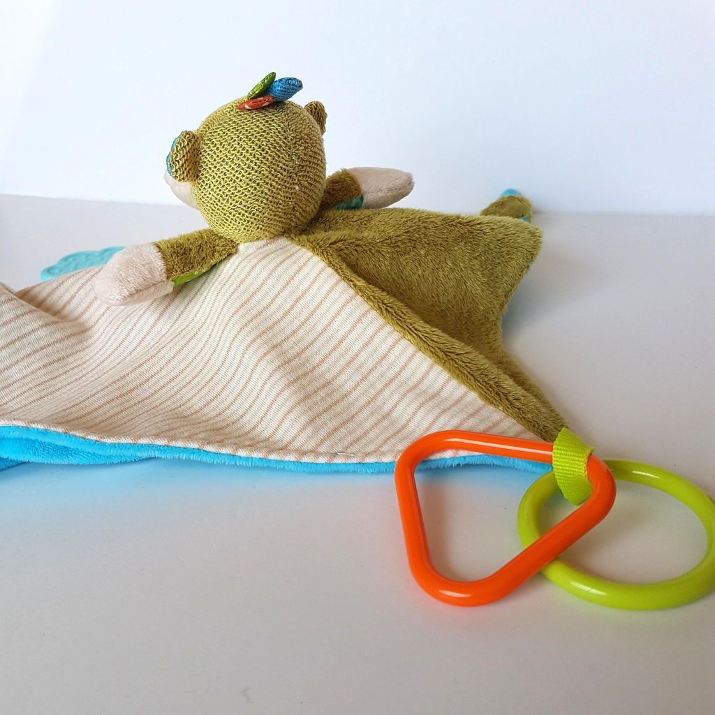 Baby Boo MONKEY Baby Lovey Rattle Plush Comforter Security Blanket Soft Toy6