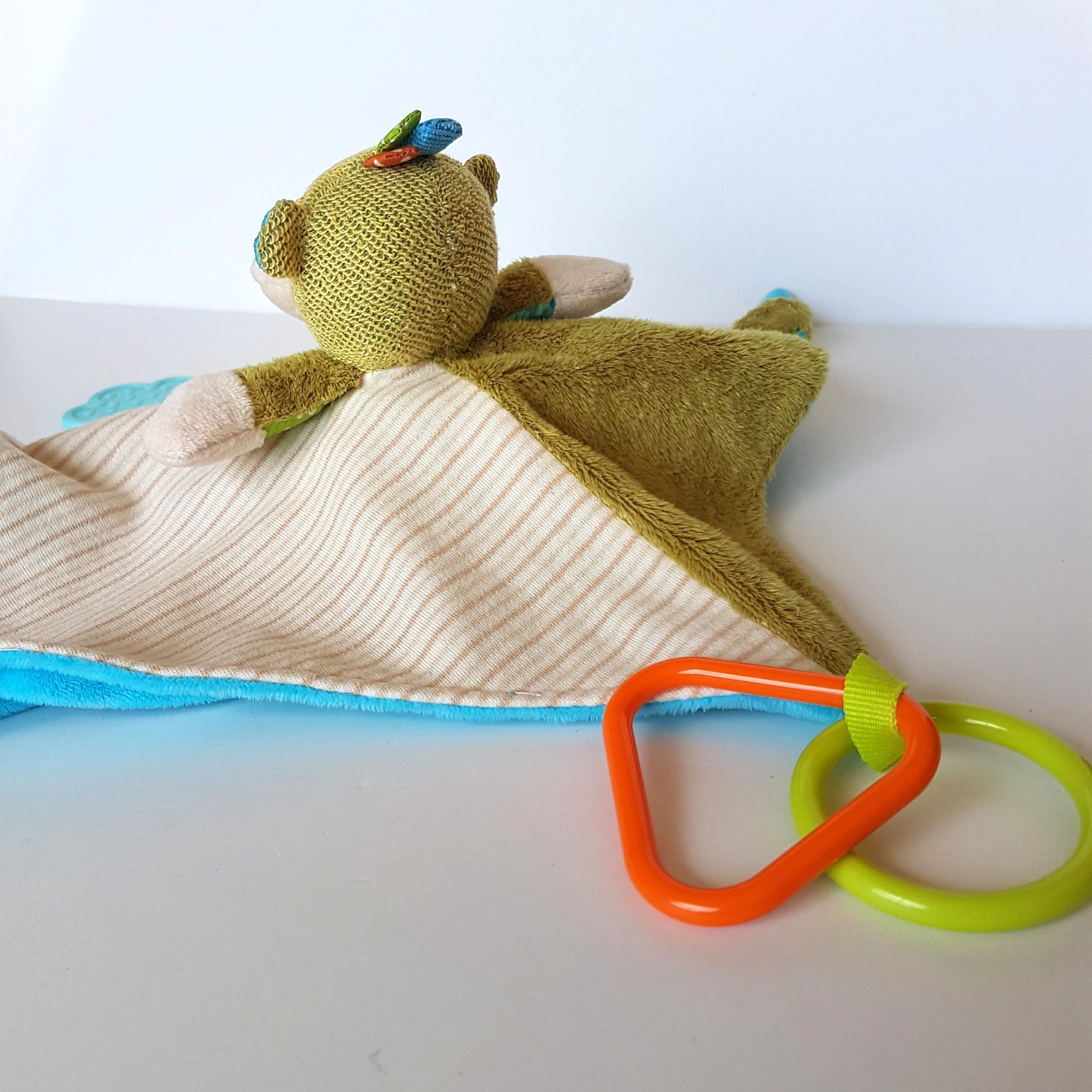 Baby Boo MONKEY Baby Lovey Rattle Plush Comforter Security Blanket Soft Toy6