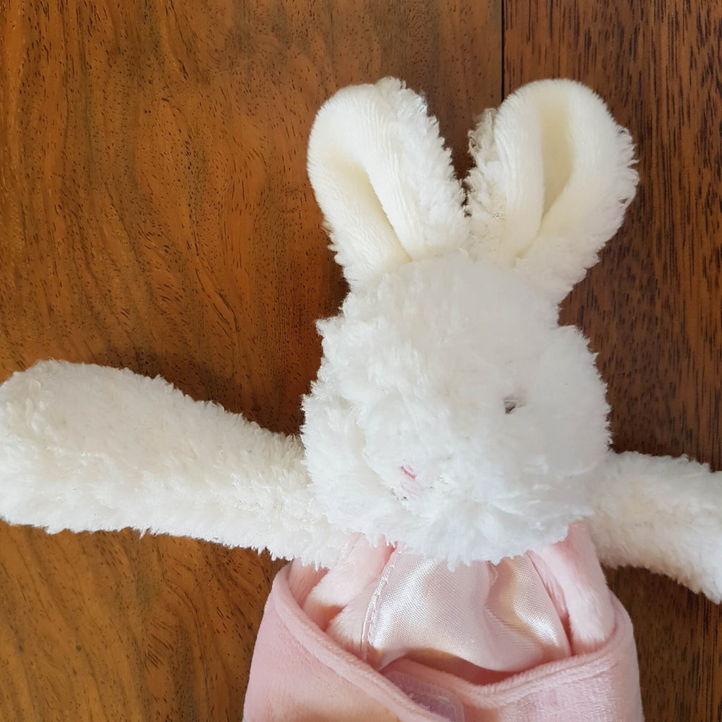 Bunnies By Bay Rabbit Plush Baby Security Blanket Comforter Satin + Lamb Rattle1