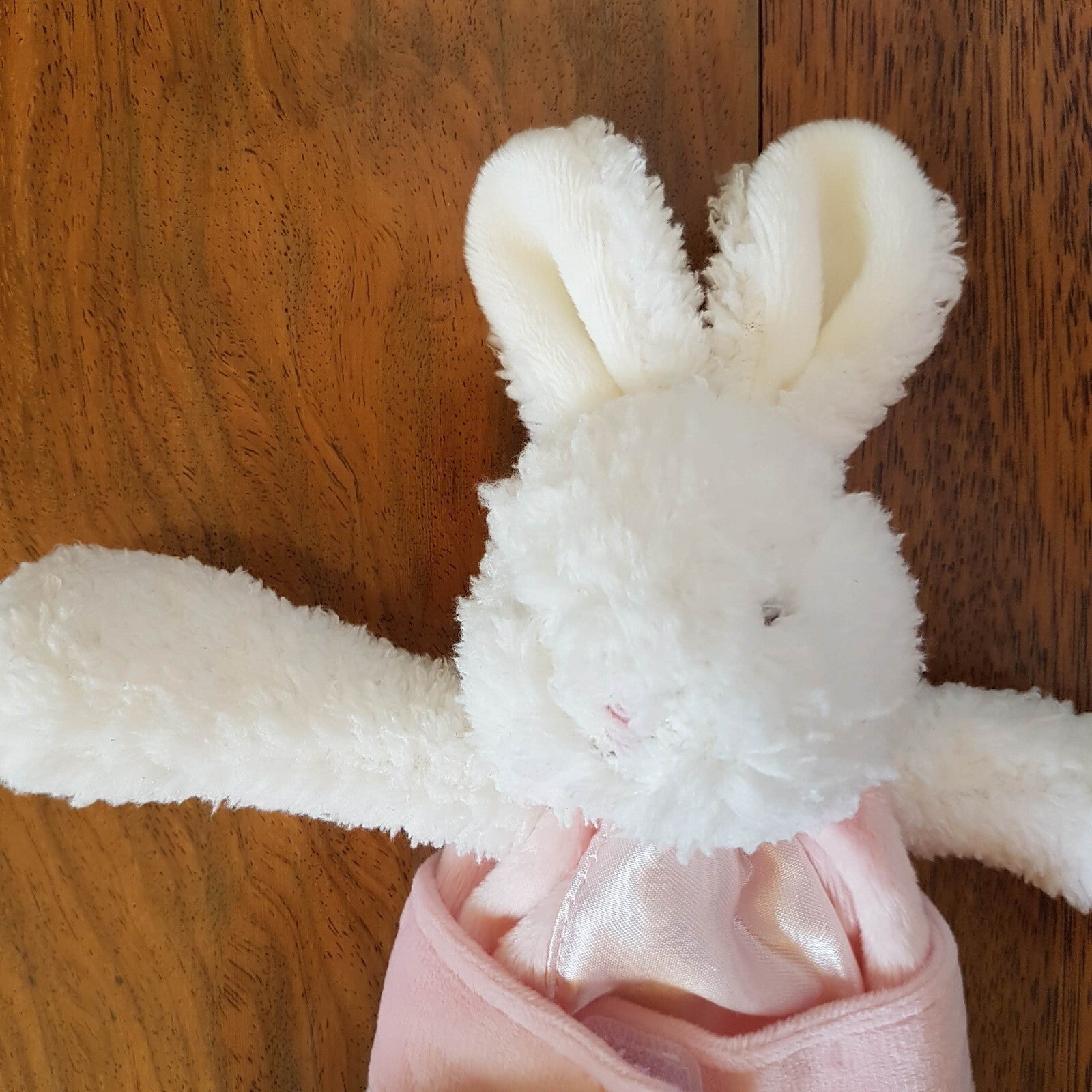 Bunnies By Bay Rabbit Plush Baby Security Blanket Comforter Satin + Lamb Rattle1