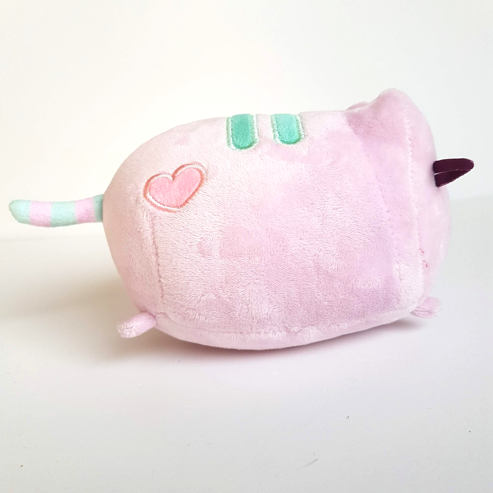 2024 PINK PUSHEEN CAT Plush 16cm Aqua Stripe Heart Soft Toy Stuffed Animal Cute3