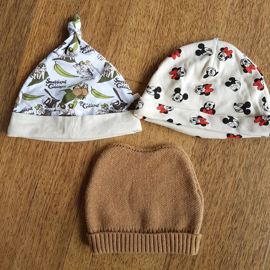 BABY HAT LOT Snugglepot Minnie Mouse Country Road Sizes 00 & 0 Headwear Winter4