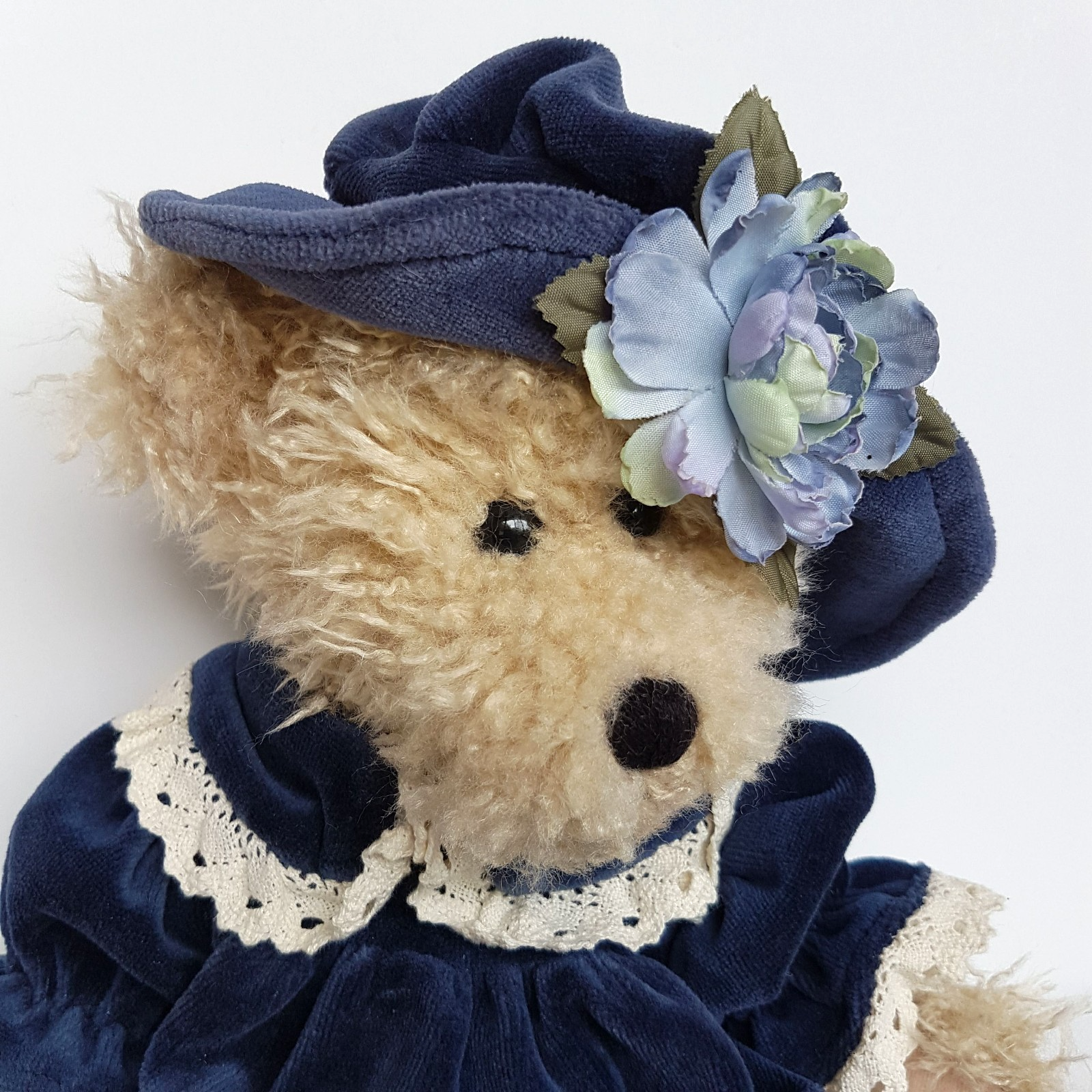 Settler Bears BLUE FLOWER Teddy Bear 33cm Plush JOINTED Stuffed Animal Soft Toy1