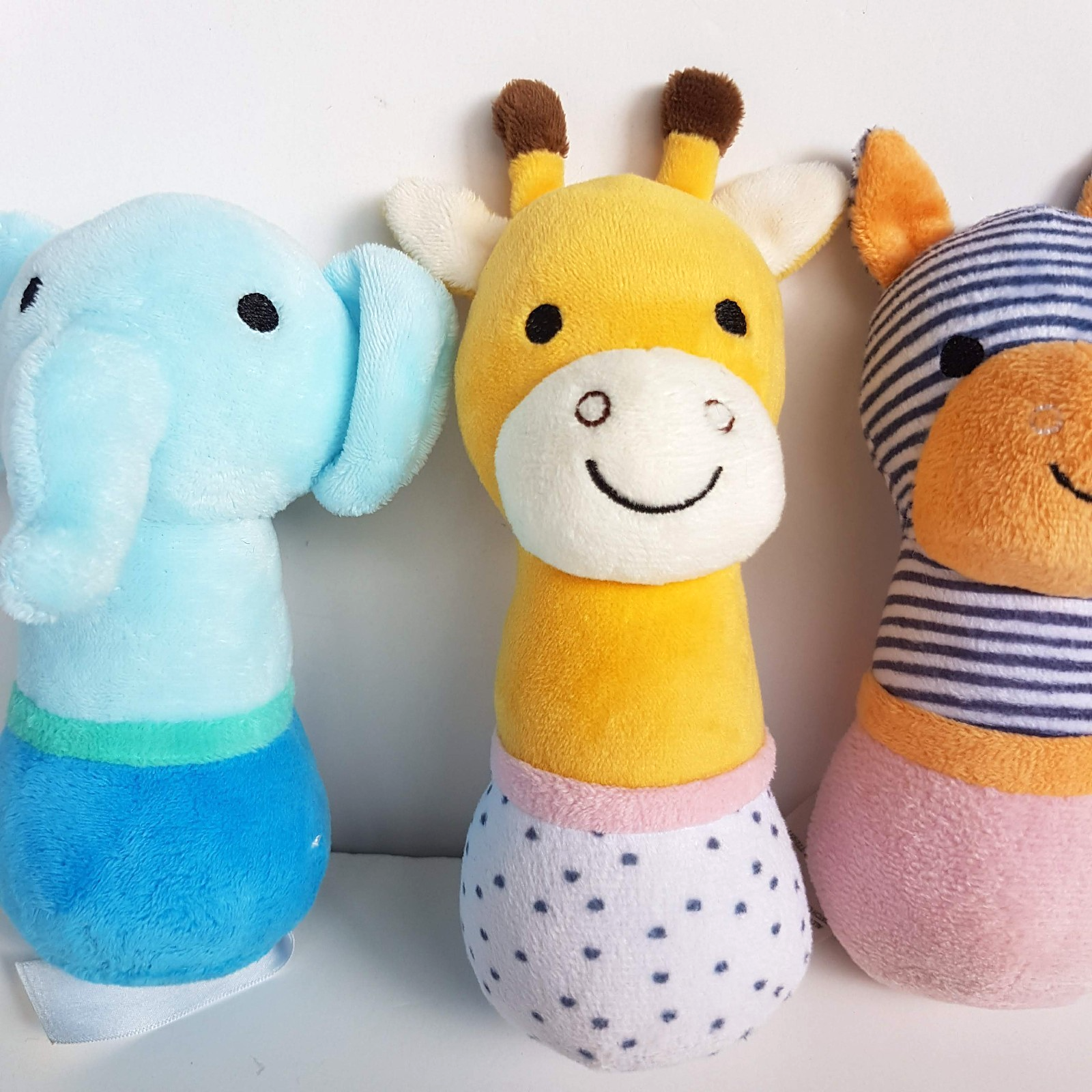 Anko ANIMAL BABY RATTLES Plush Stuffed Animal Soft Toy Baby Play Toy Bundle Lot2