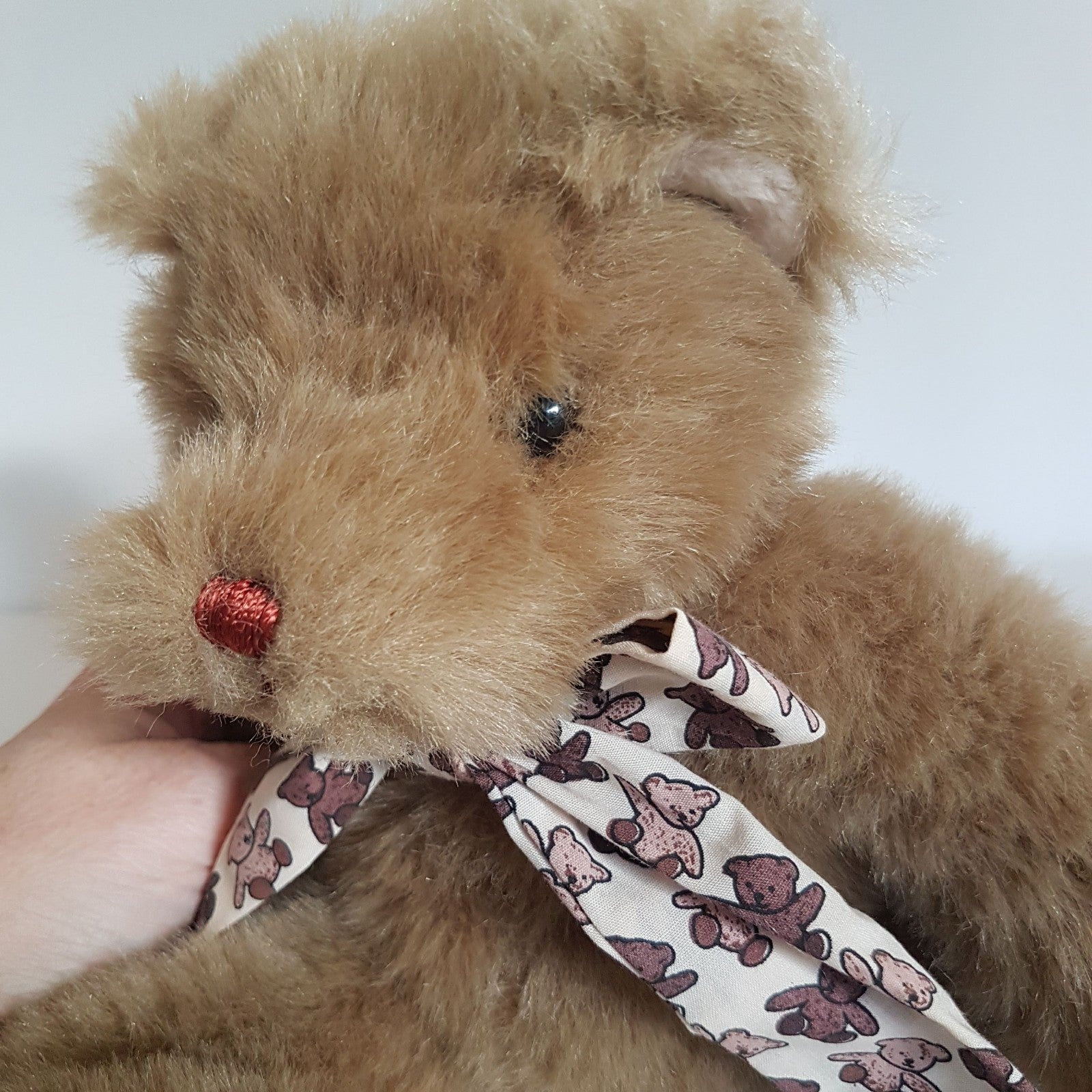 Floppy TEDDY BEAR Bow 32cm Plush Soft Toy Heavy Stuffed Animal Cuddly Beanbag6