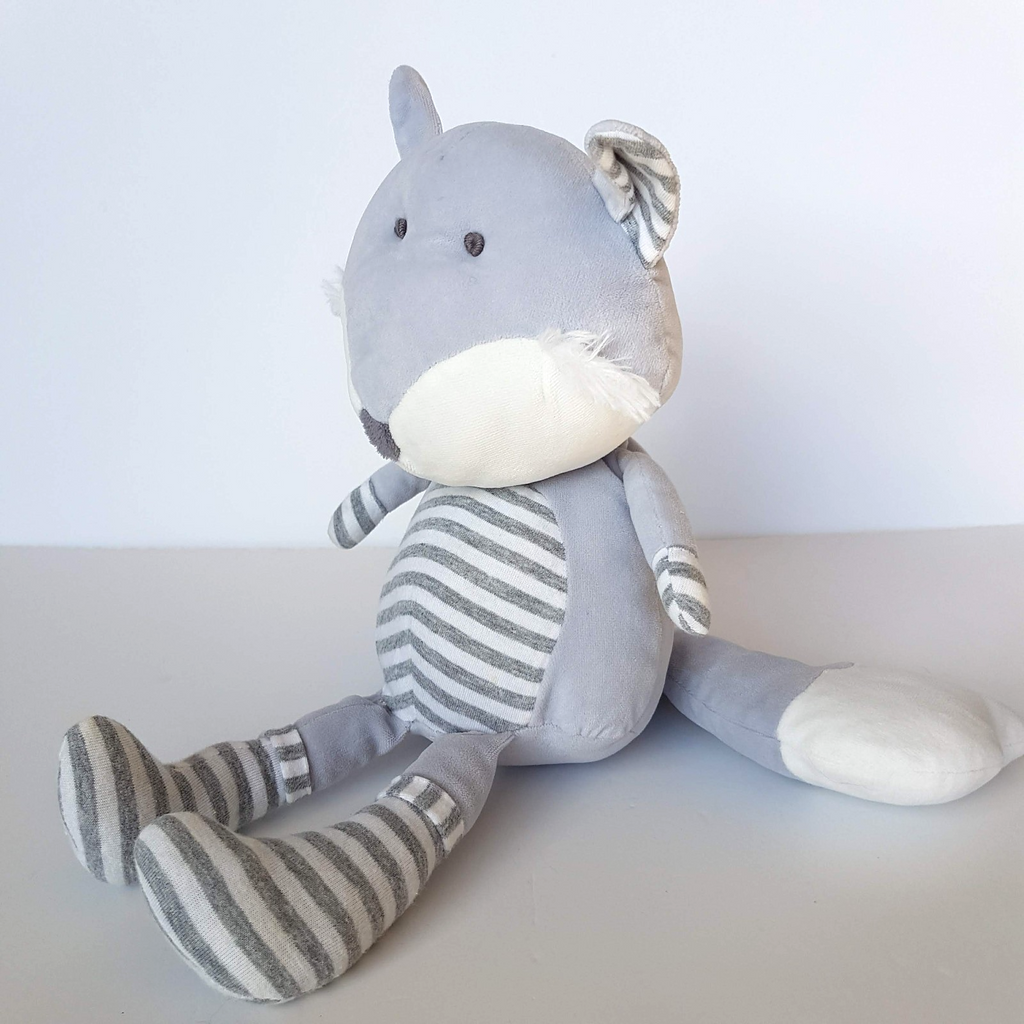 RARE Papaya FOX PLUSH Grey Stripe 34cm Stuffed Animal Floppy Soft Toy Cuddly5