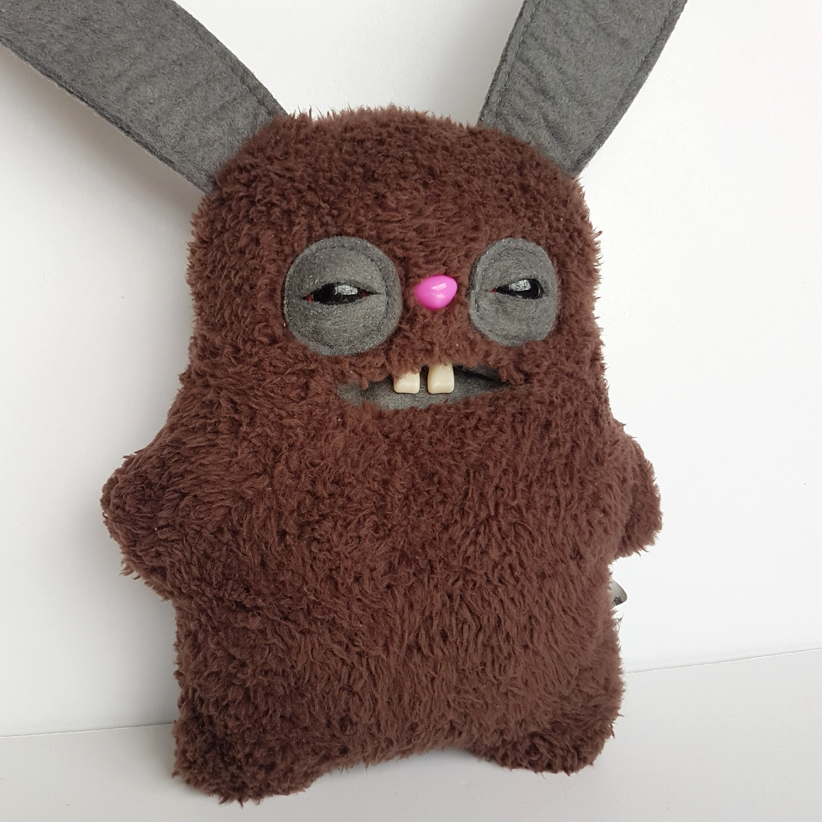 Fuggler BROWN RABID RABBIT Plush Soft Toy Funny Ugly Monster 30cm Big Ears Teeth1