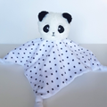 Anko PANDA Black White Spot Lovey Plush Security Comforter Blanket Soft Toy 30cm0