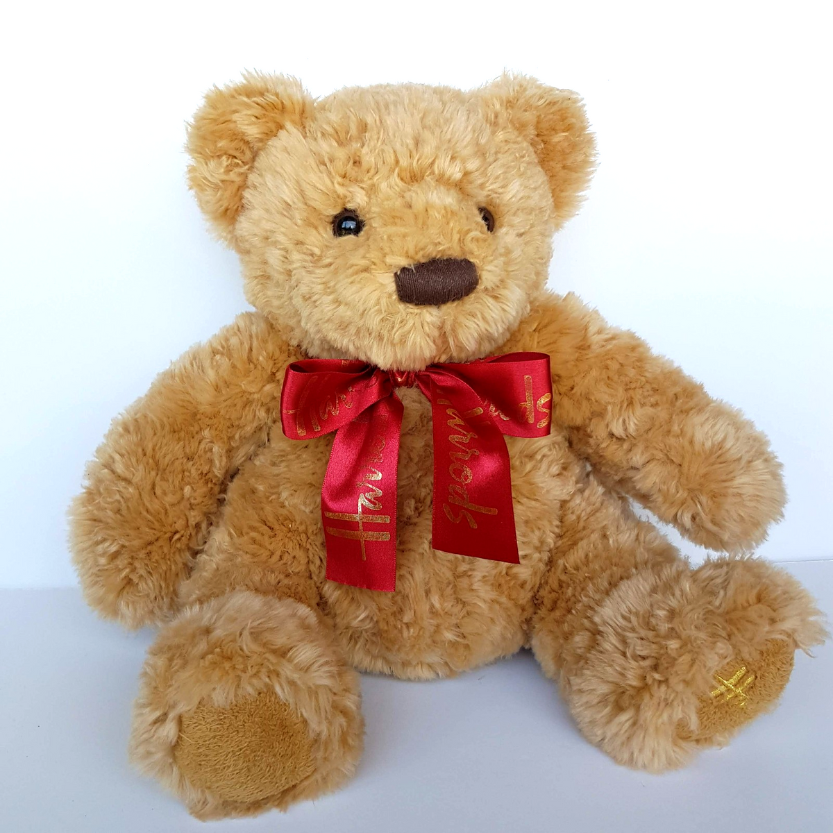 Harrods TEDDY BEAR Red Ribbon Bow 34cm Plush Soft Toy Stuffed Toy Collectible0