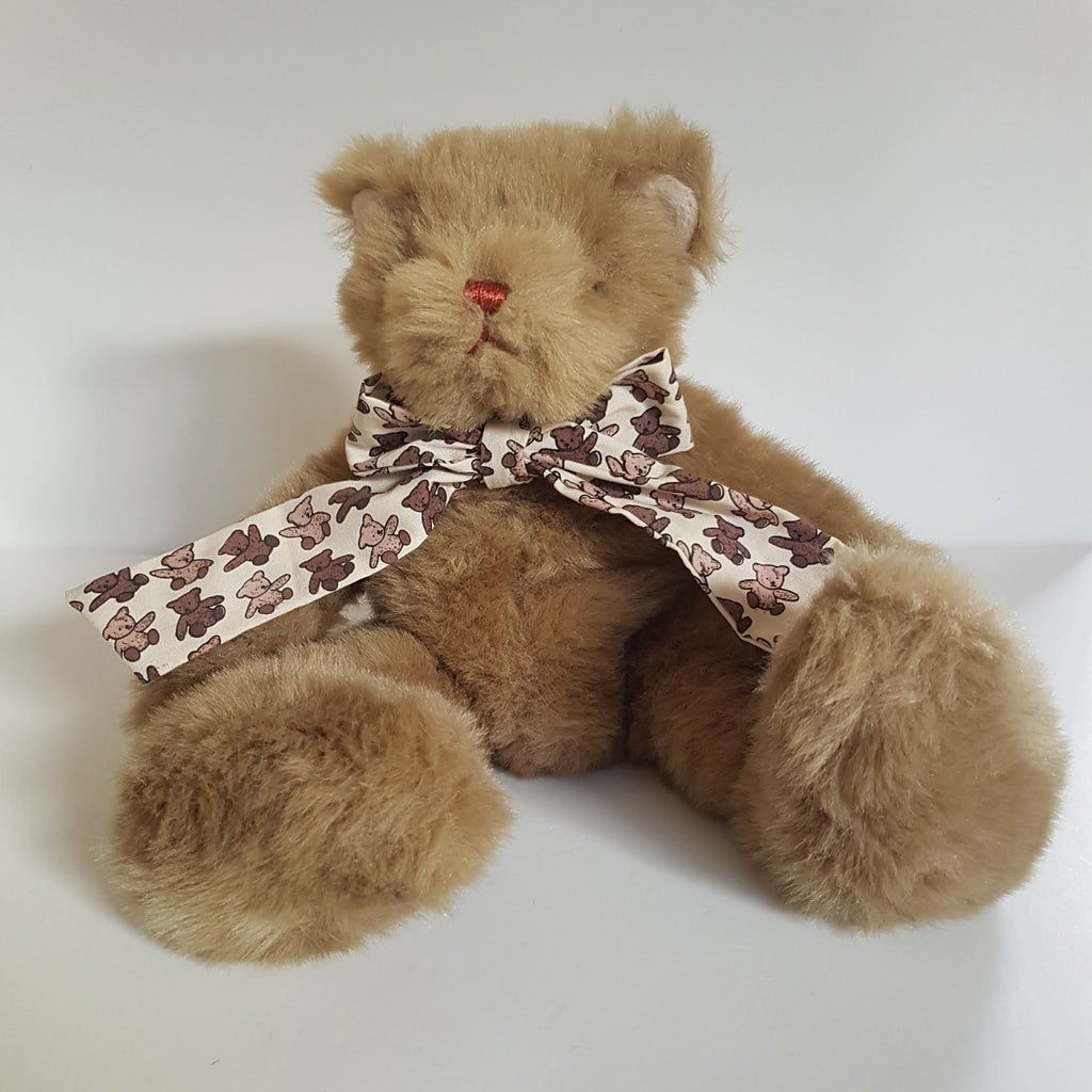 Floppy TEDDY BEAR Bow 32cm Plush Soft Toy Heavy Stuffed Animal Cuddly Beanbag1