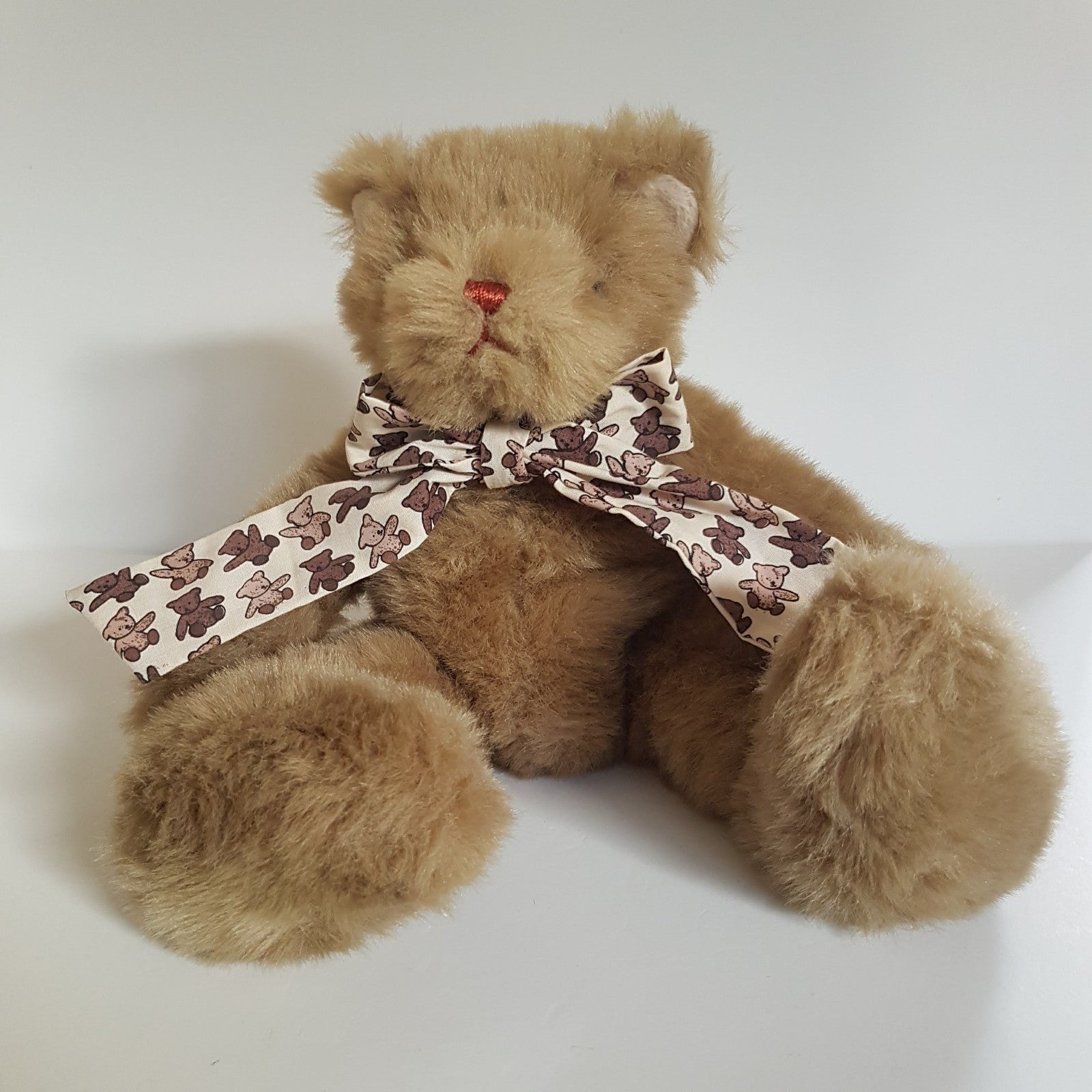 Floppy TEDDY BEAR Bow 32cm Plush Soft Toy Heavy Stuffed Animal Cuddly Beanbag1