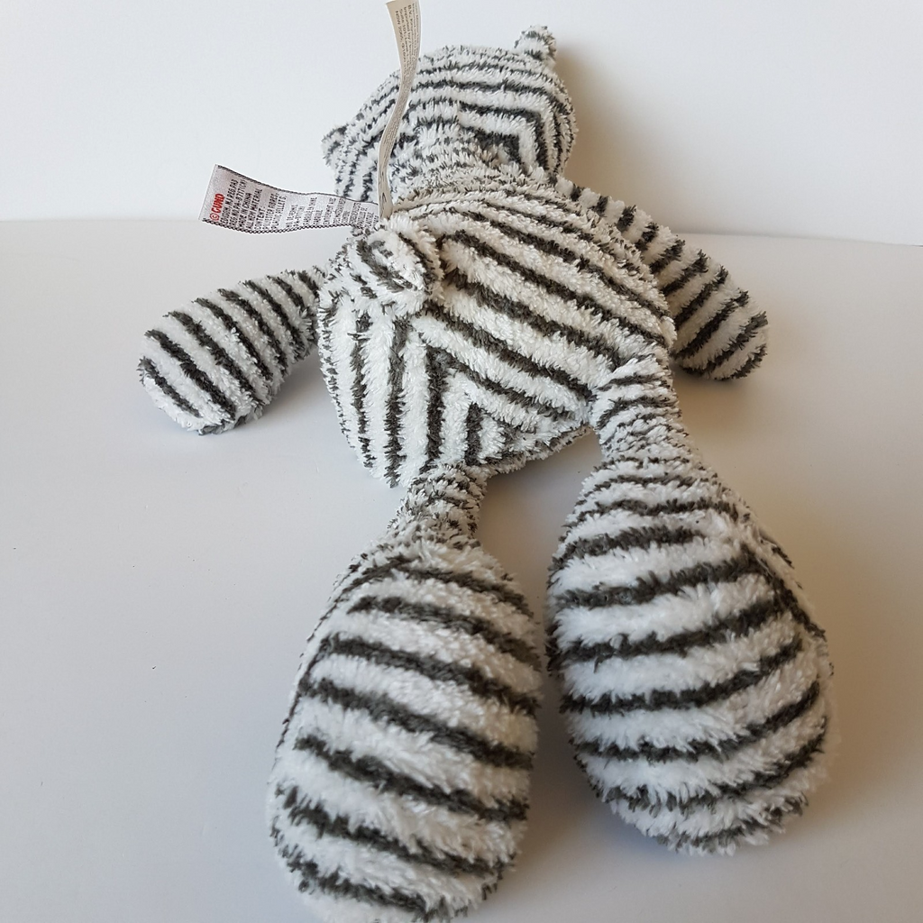 Gund ZAG FLOPPY BEAR Plush 40cm Stuffed Animal Soft Toy Grey White Stripe Cuddly8