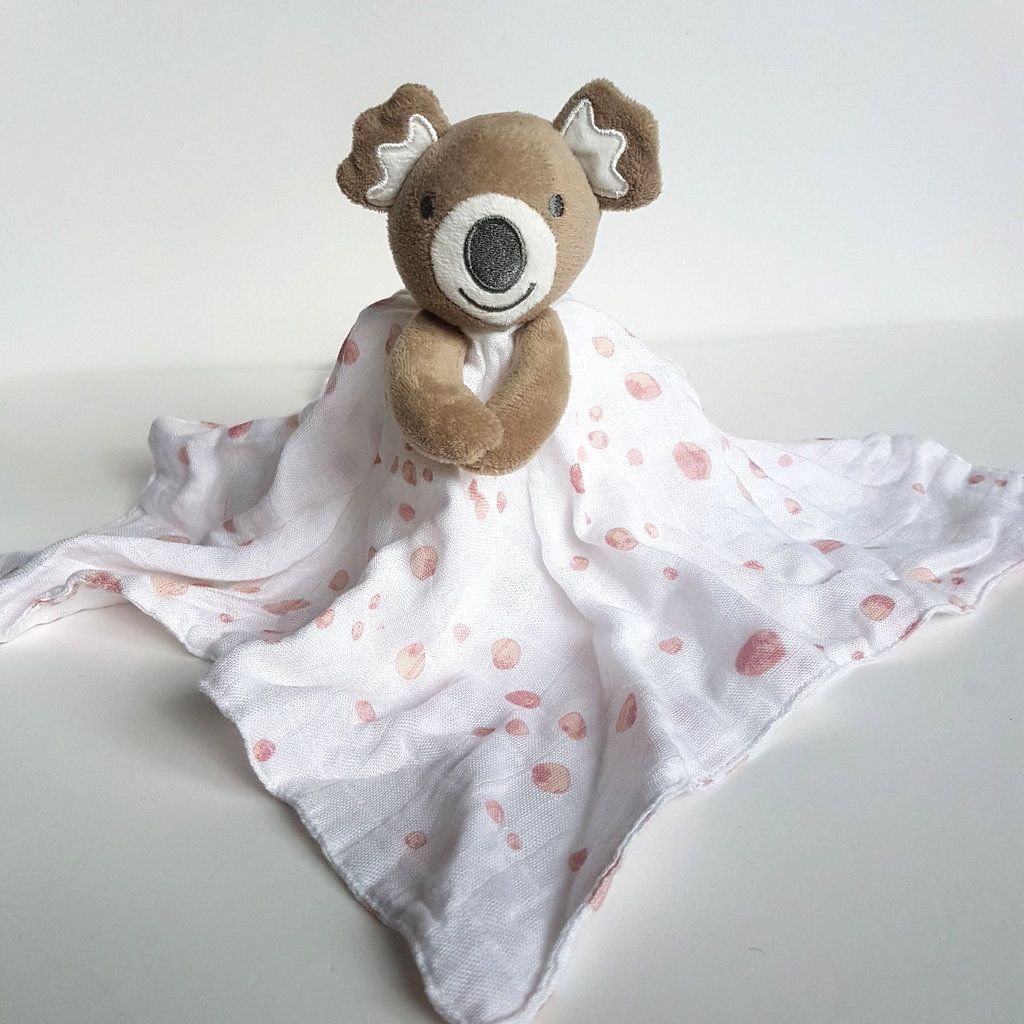Little Bamboo KOALA LOVEY Soft Toy Comforter Security Blanket Minky Dot Sleep0