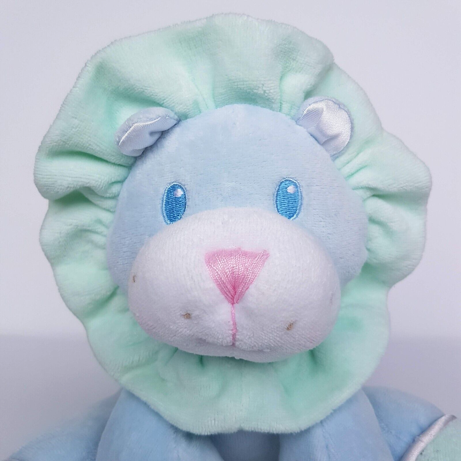 Vintage EDEN PASTEL LION Velour Baby Plush Stuffed Animal Lovey Rattle Soft Toy1