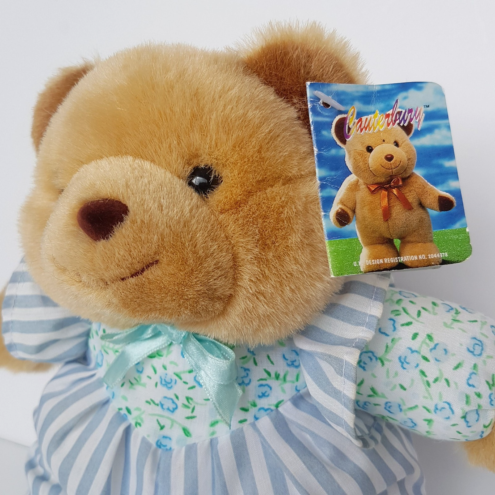 Canterbury Toys PUFFY BEAR Stuffed Animal 29cm Soft Toy Teddy Puffy Body Stripe2