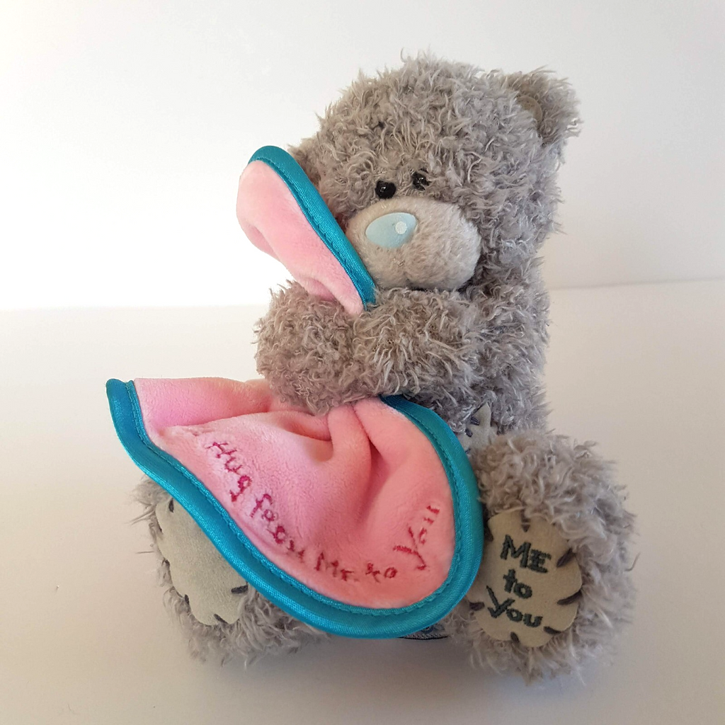 Tatty Teddy A HUG FROM ME TO YOU Plush 13cm Soft Toy Stuffed Animal Pink Blanket1