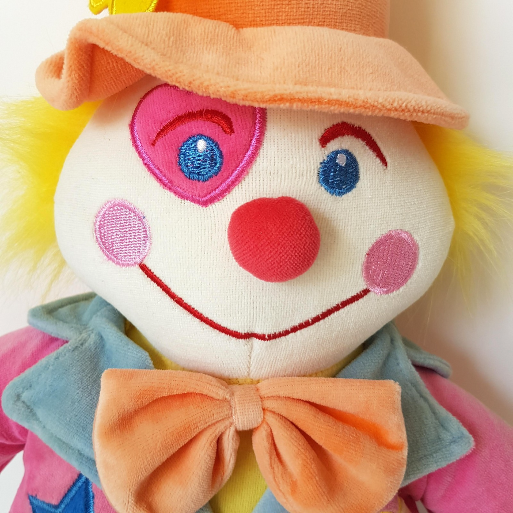 VTG Baby Boo Velour CIRCUS CLOWN Plush 62cm Stuffed Soft Toy Floppy Colour Block7