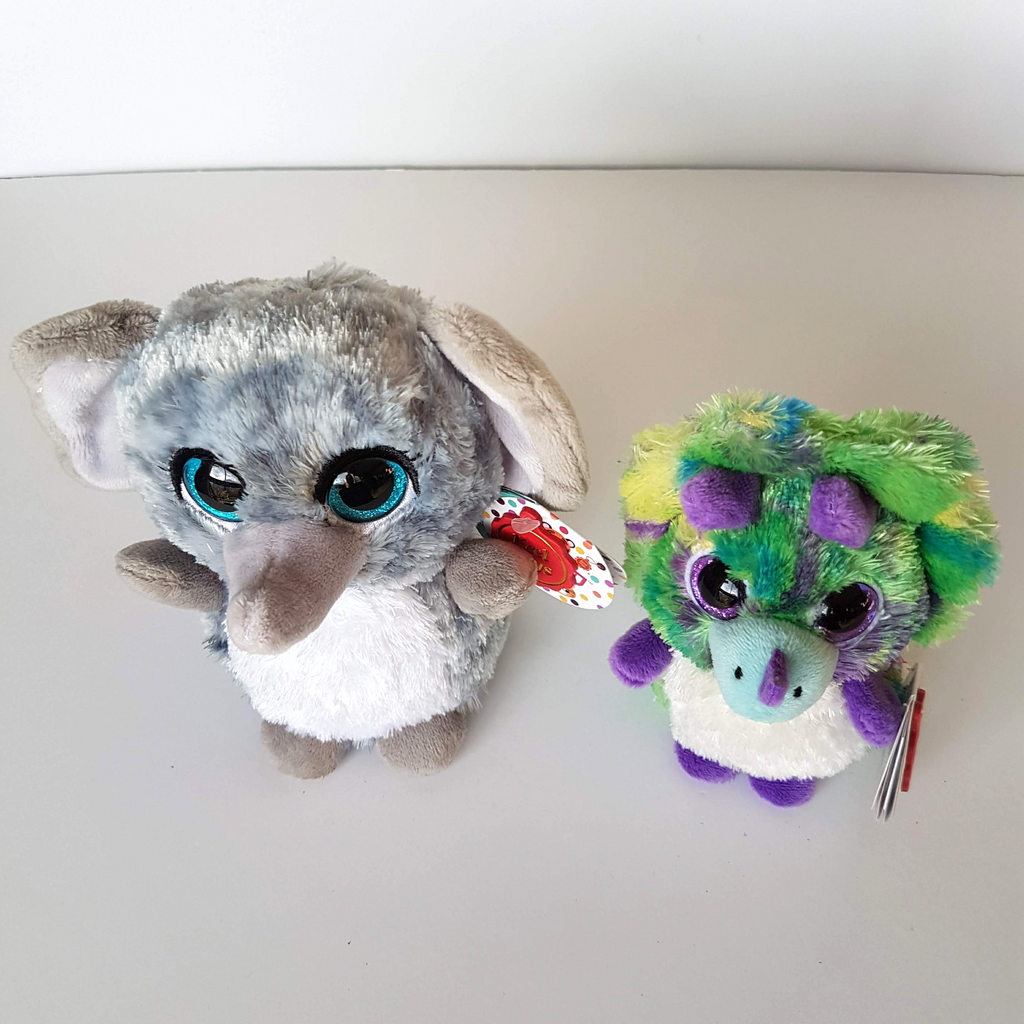 Mini Motsu ERNEST & TROY Rhino Elephant Plush TAGS Stuffed Animal Soft Toy Small3